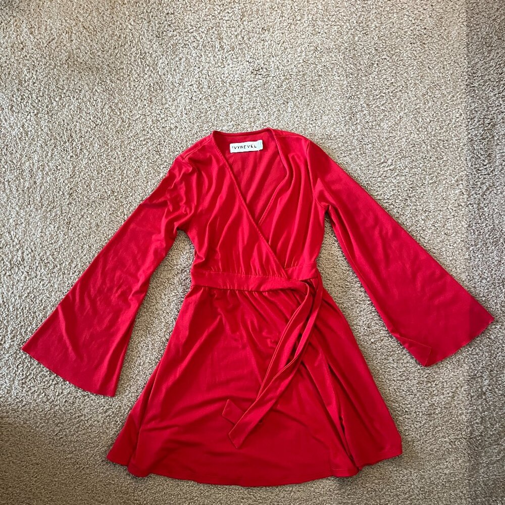 70s Inspired Bell Sleeve Mini Dress
